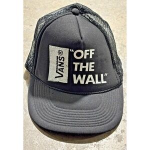 Vans Off The Wall Black Mesh Trucker Hat Snapback Otto Cap Skate Streetwear